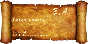 Balog Amázia névjegykártya